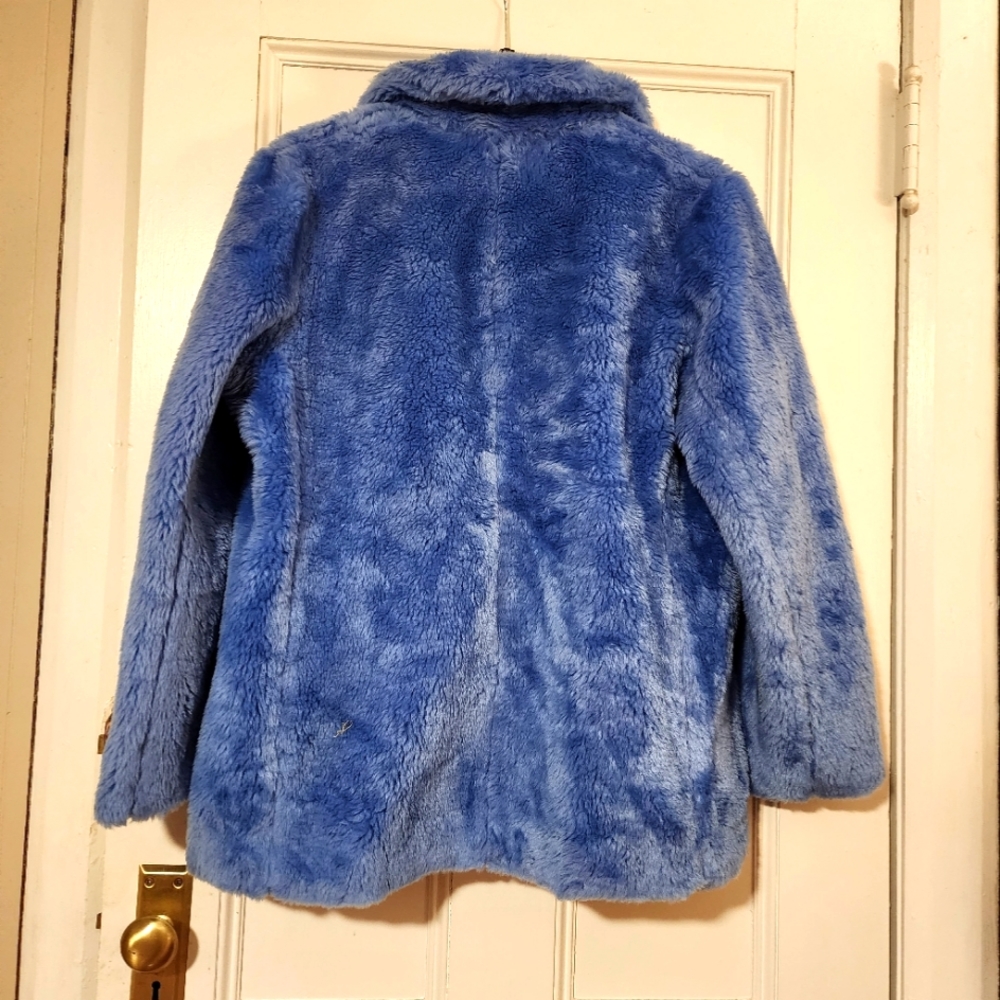 J.Crew Powder Blue Faux fur coat, sz XXL